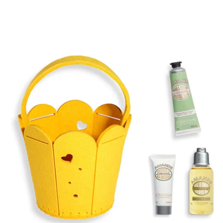 Almond - Basket 35 ML Olio Doccia Corpo + 20 ML Crema Corpo + 30 ML Crema Mani*