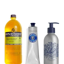 Karitè - Collection Soins des Mains 500 ML Ricarica Sapone Liquido Mani + 75 ML Crema Mani + Flacone Vuoto in Alluminio