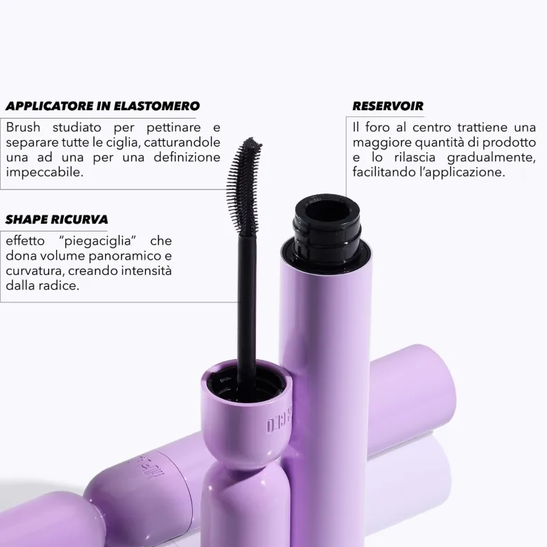 Mulac Lash Ceo Mascara 3 in 1 Volumizzante, Allungante e Incurvante
