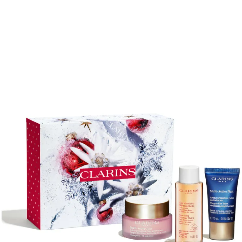 Multi-Active Jour - Tutti i tipi di Pelle Confezione 50 ML Crema Viso Giorno + 15 ML Crema Viso Notte + 50 ML Acqua Micellare + Beauty Clarins
