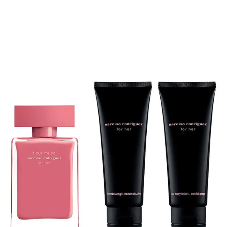 Narciso Rodriguez For Her Fleur Musc Confezione 50 ML Eau de Parfum + 75 ML Shower Gel + 75 ML Body Lotion