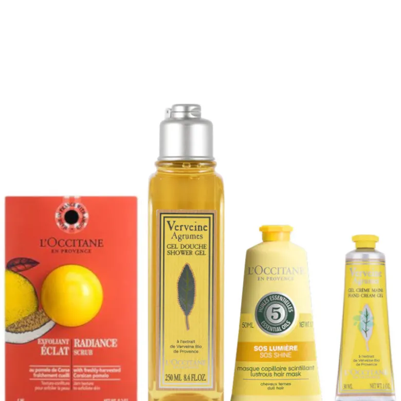 Verveine Agrumes Confezione 250 ML Gel Doccia + 30 ML Gel Crema Mani + 50 ML Maschera Capelli + 6 ML Esfoliante Viso